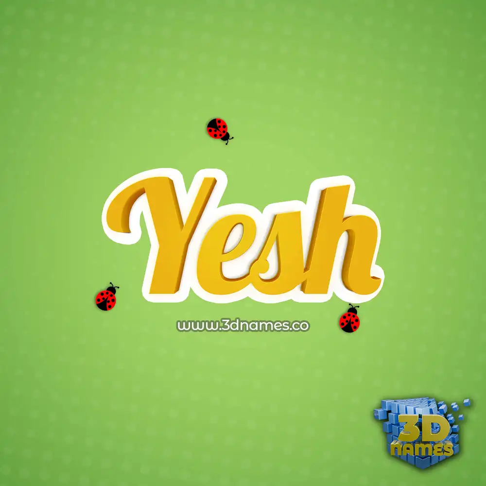 yesh in Ladybugs style - 3D name wallpaper