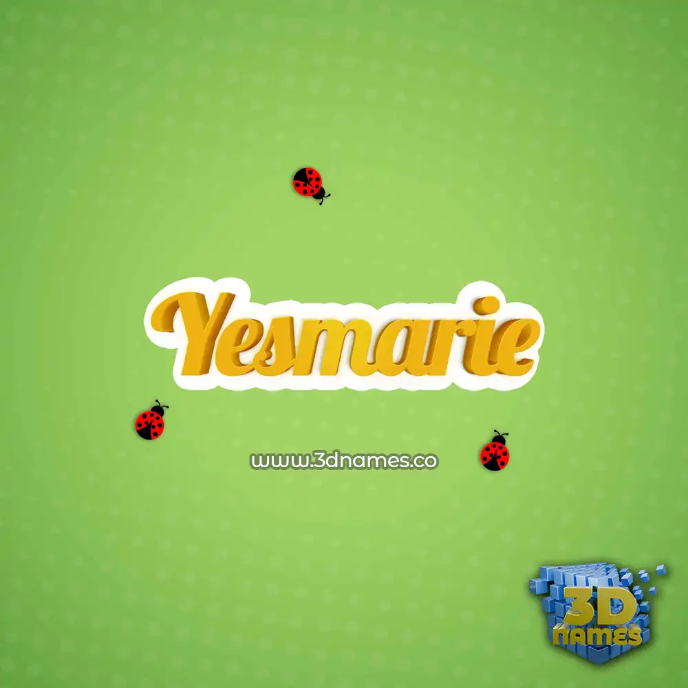 yesmarie in Ladybugs style - 3D name wallpaper