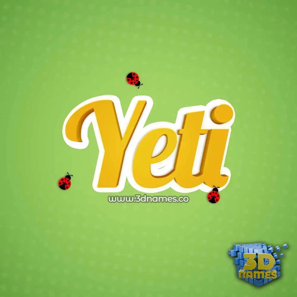 yeti in Ladybugs style - 3D name wallpaper