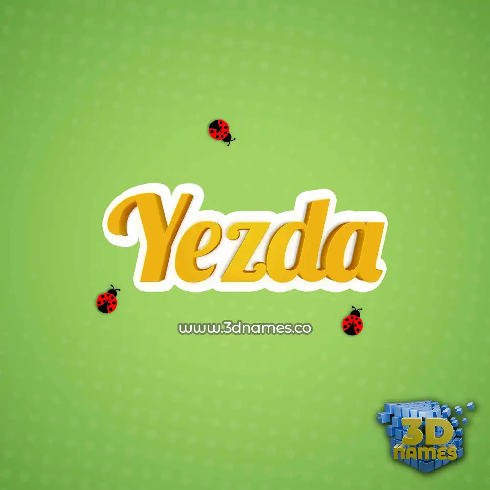 yezda in Ladybugs style - 3D name wallpaper
