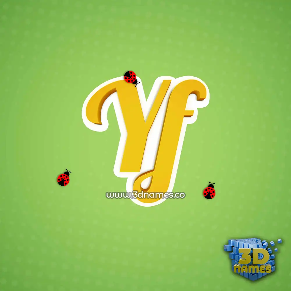 yf in Ladybugs style - 3D name wallpaper