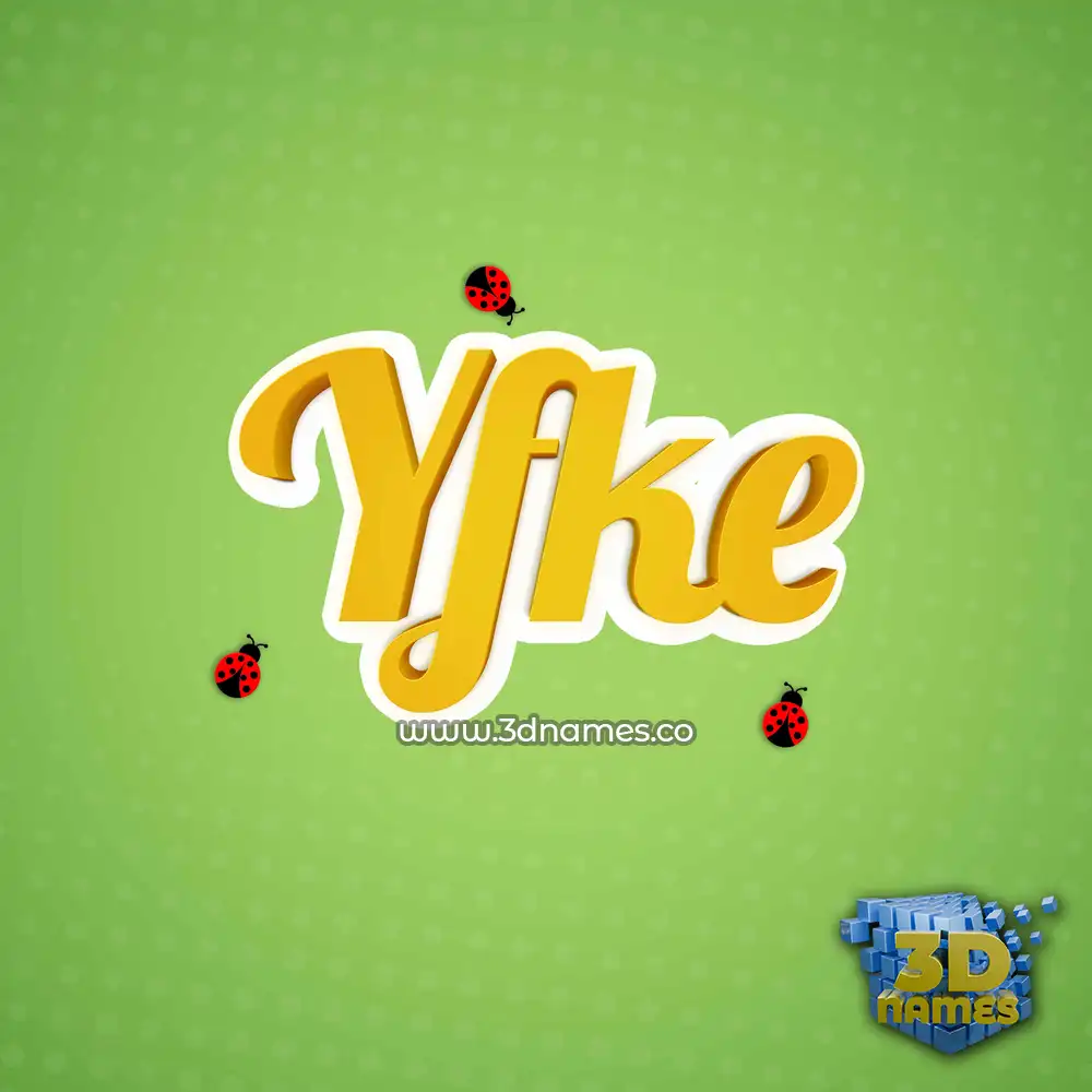 yfke in Ladybugs style - 3D name wallpaper