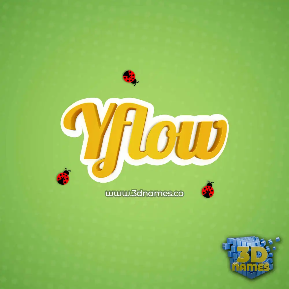 yflow in Ladybugs style - 3D name wallpaper
