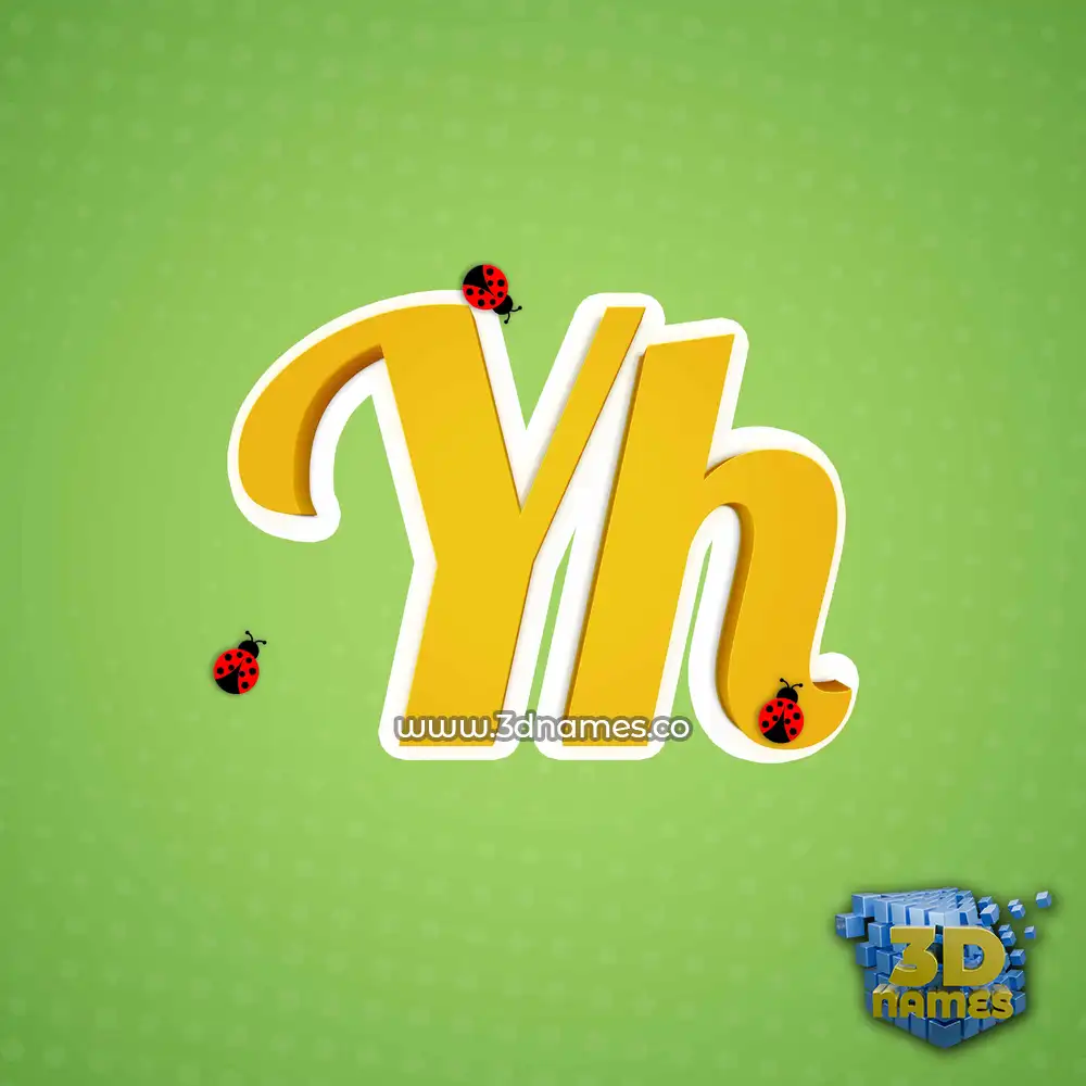 yh in Ladybugs style - 3D name wallpaper