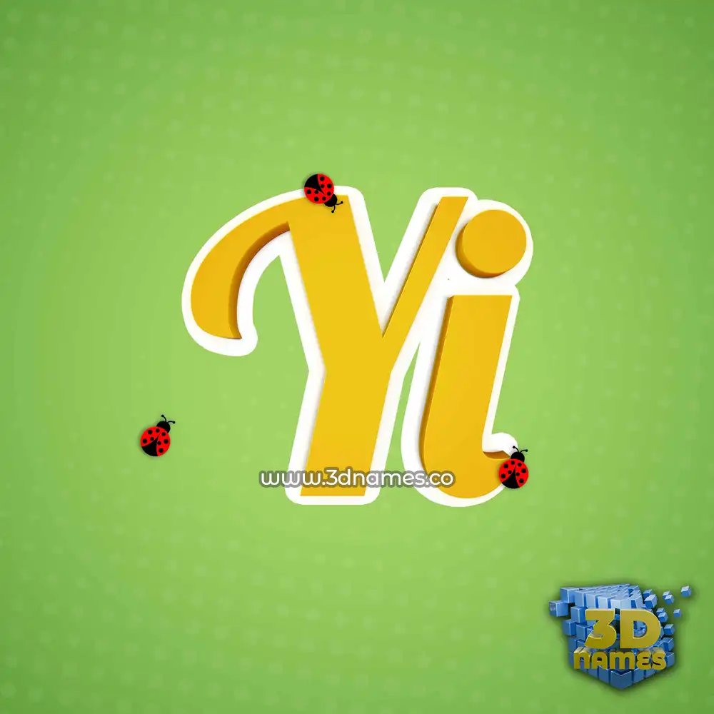 yi in Ladybugs style - 3D name wallpaper