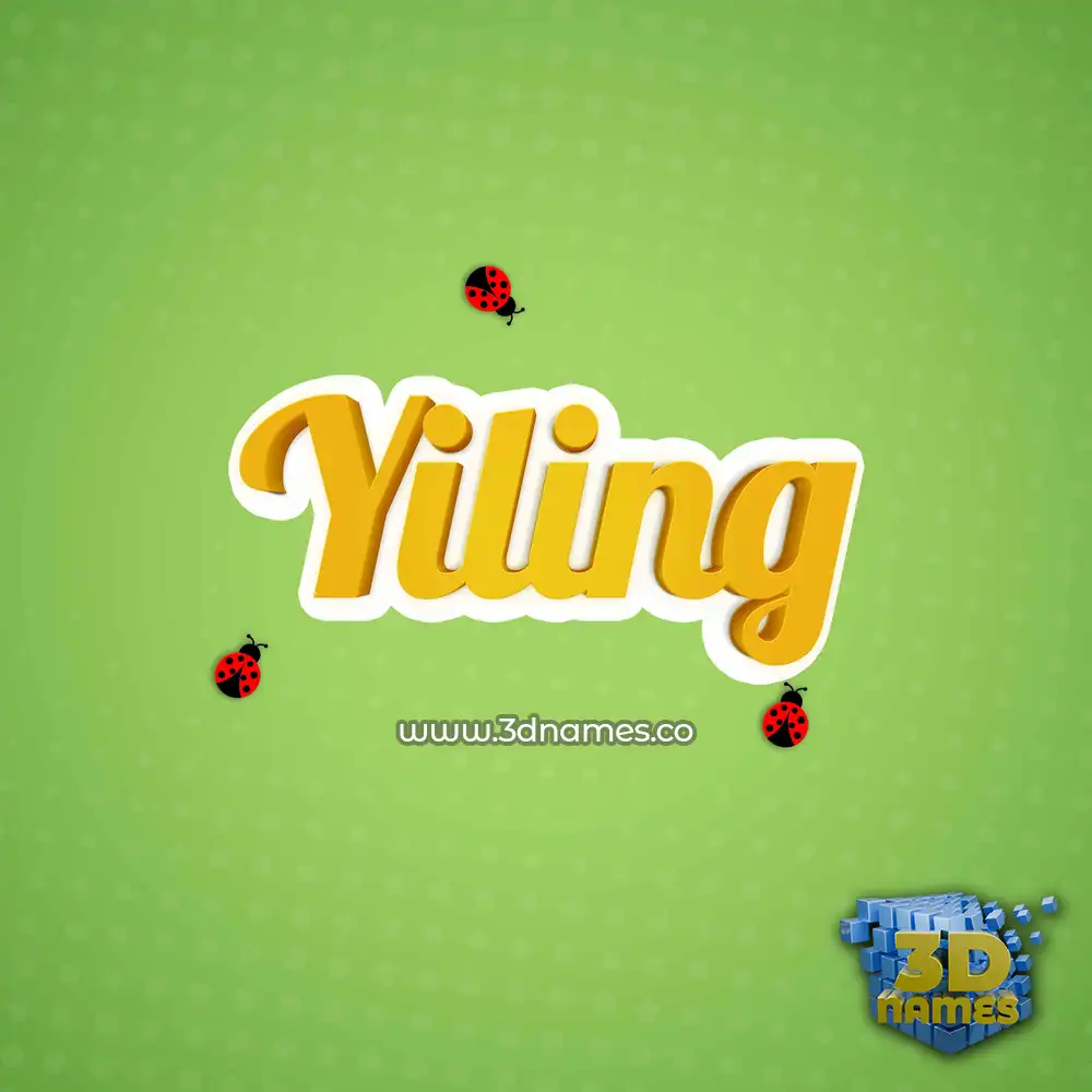 yiling in Ladybugs style - 3D name wallpaper