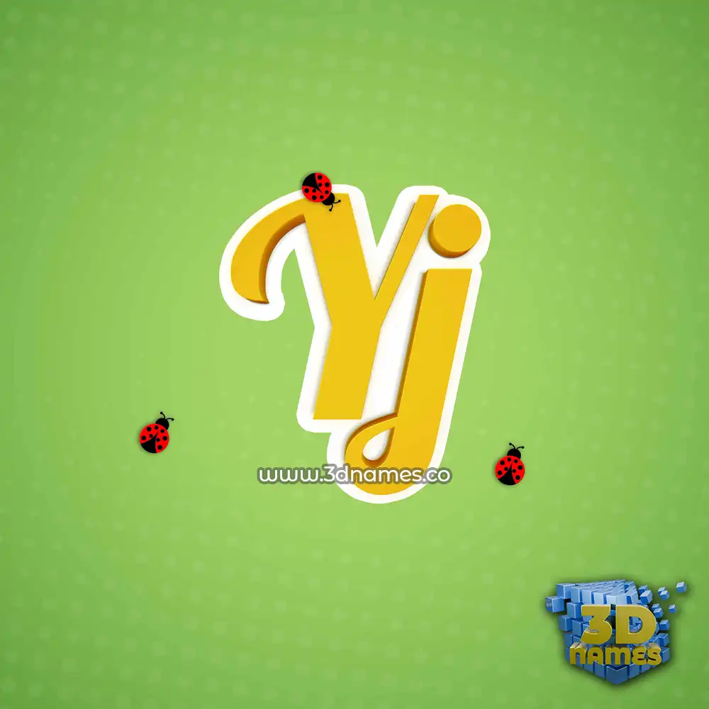 yj in Ladybugs style - 3D name wallpaper