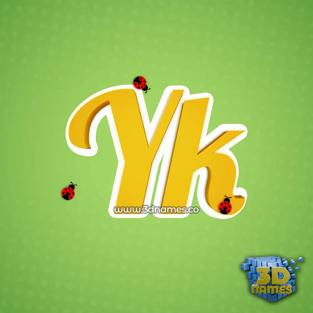 yk in Ladybugs style - 3D name wallpaper