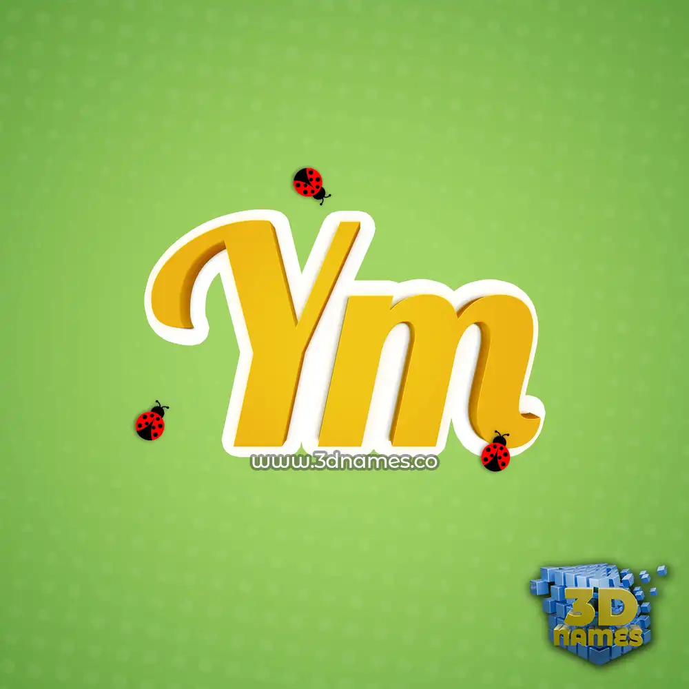 ym in Ladybugs style - 3D name wallpaper