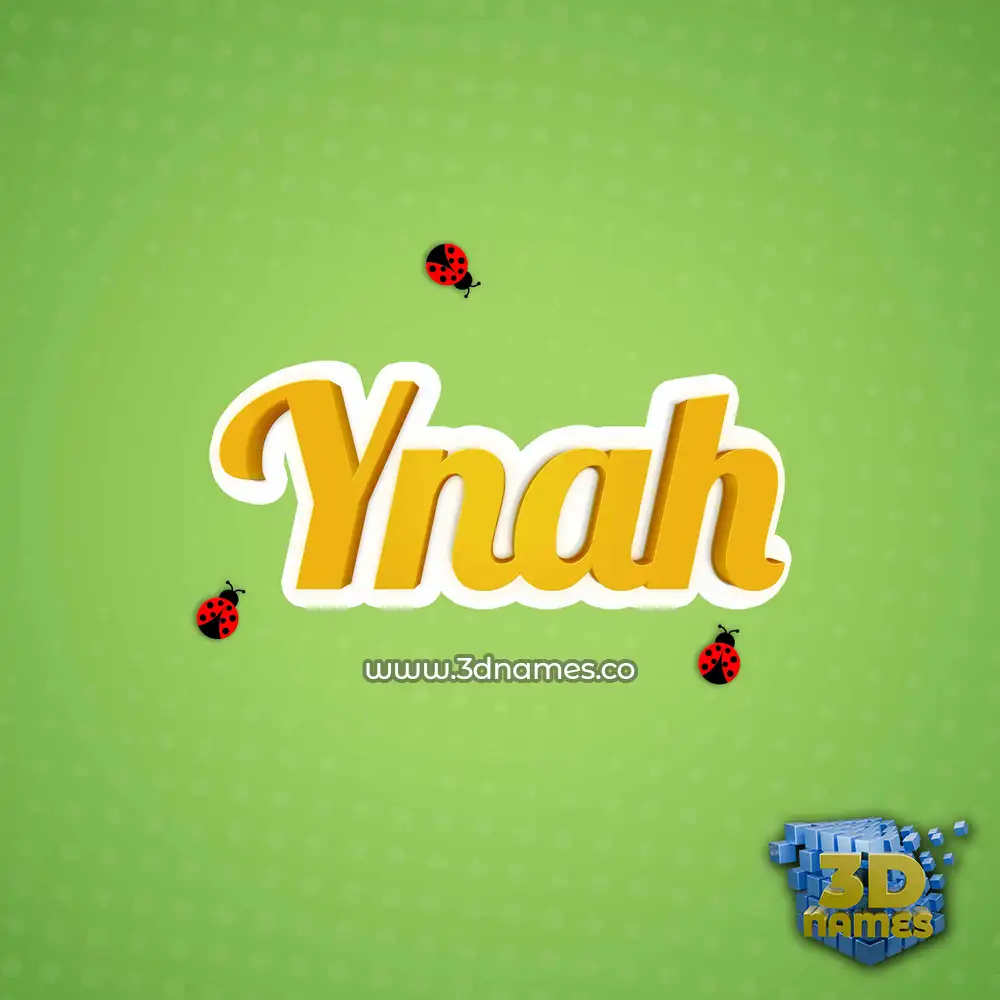ynah in Ladybugs style - 3D name wallpaper