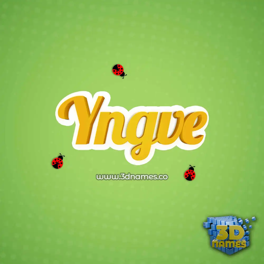 yngve in Ladybugs style - 3D name wallpaper