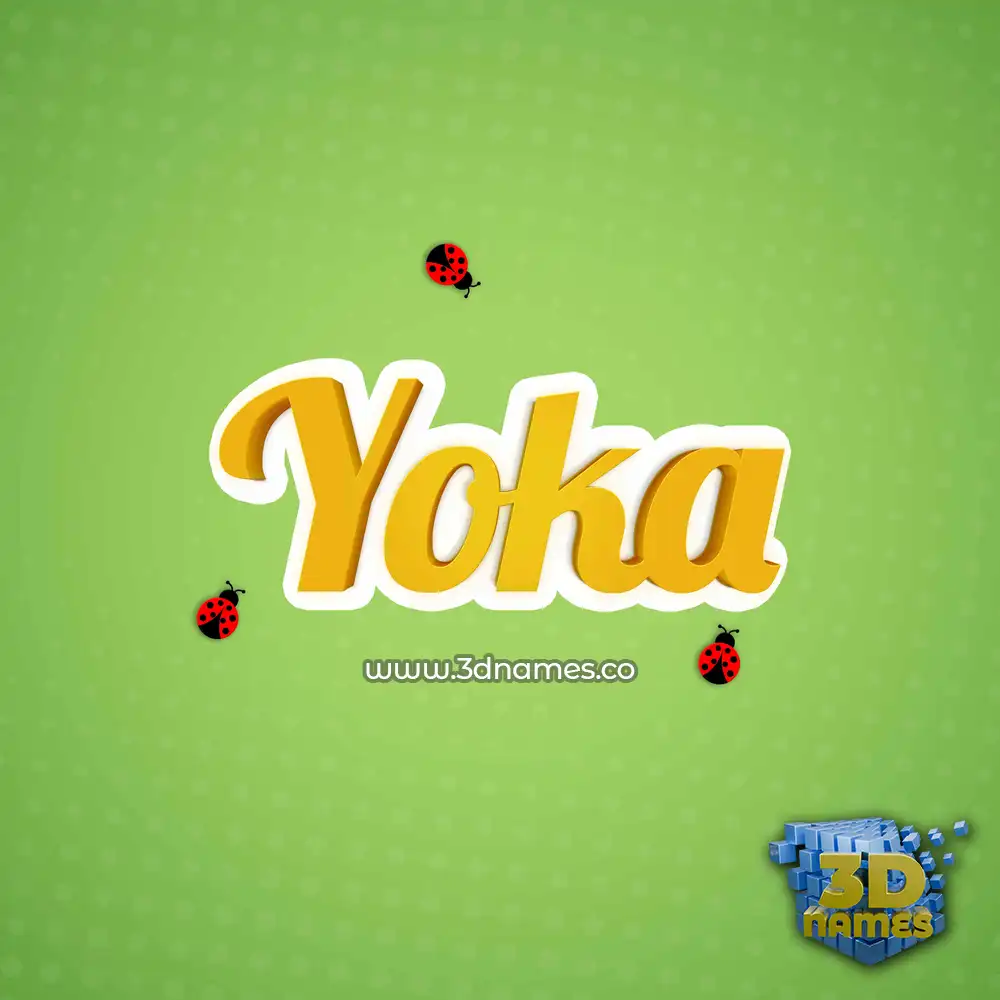 yoka in Ladybugs style - 3D name wallpaper