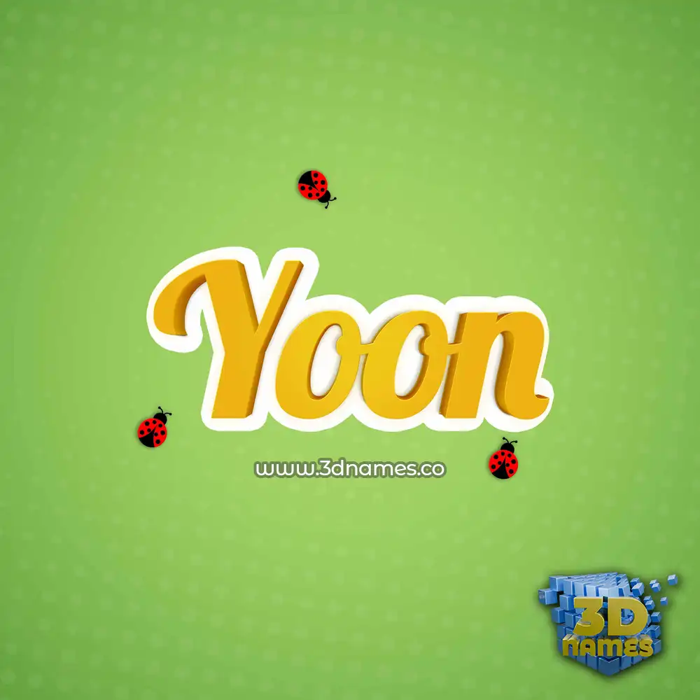 yoon in Ladybugs style - 3D name wallpaper