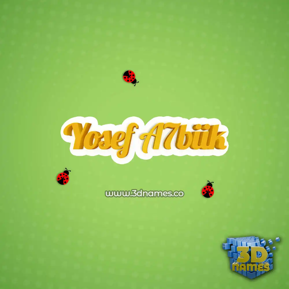 yosef a7biik in Ladybugs style - 3D name wallpaper