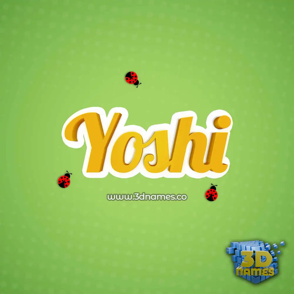 yoshi in Ladybugs style - 3D name wallpaper