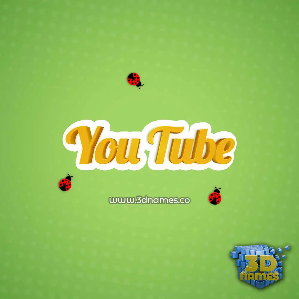 you tube in Ladybugs style - 3D name wallpaper