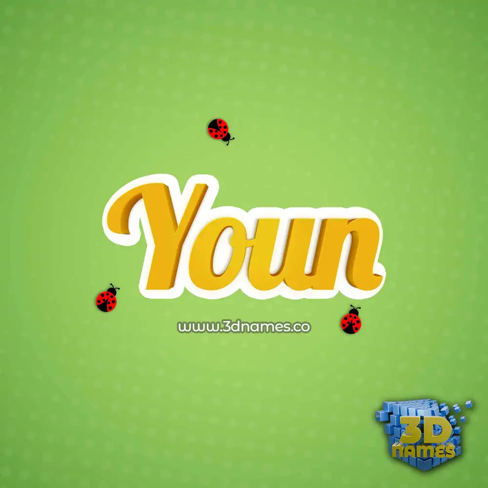 youn in Ladybugs style - 3D name wallpaper