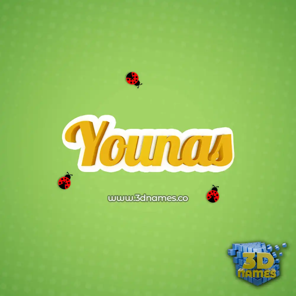 younas in Ladybugs style - 3D name wallpaper