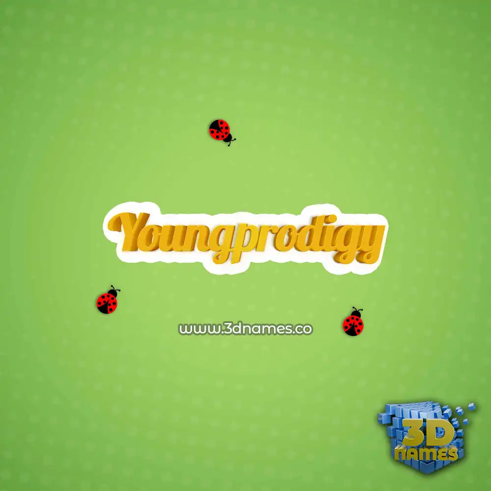 youngprodigy in Ladybugs style - 3D name wallpaper