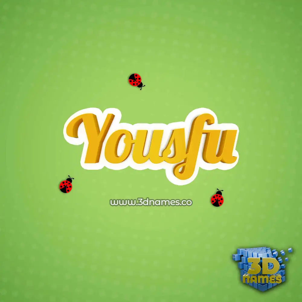 yousfu in Ladybugs style - 3D name wallpaper
