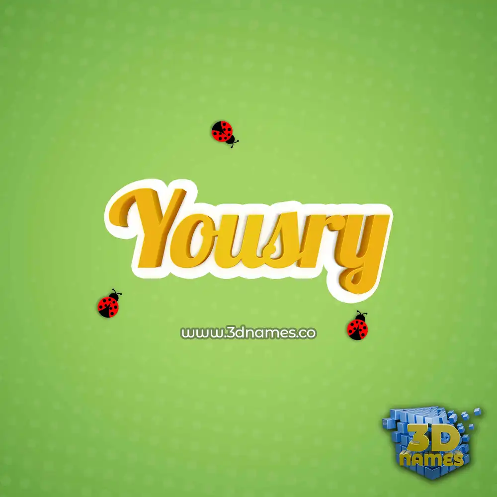yousry in Ladybugs style - 3D name wallpaper