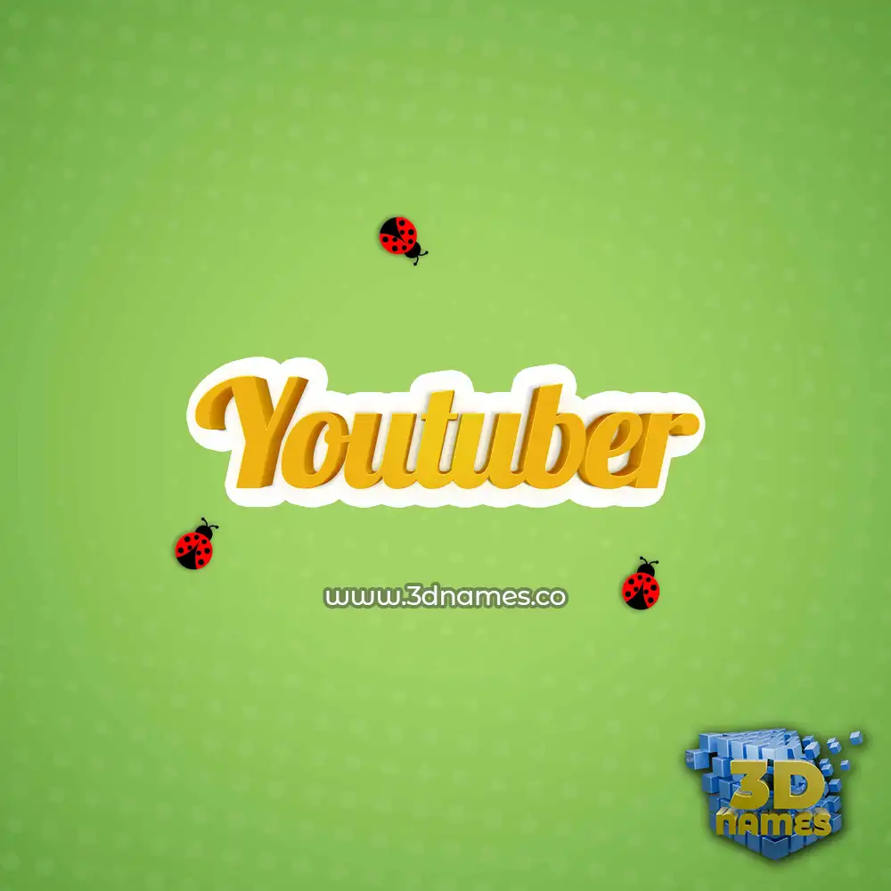 youtuber in Ladybugs style - 3D name wallpaper