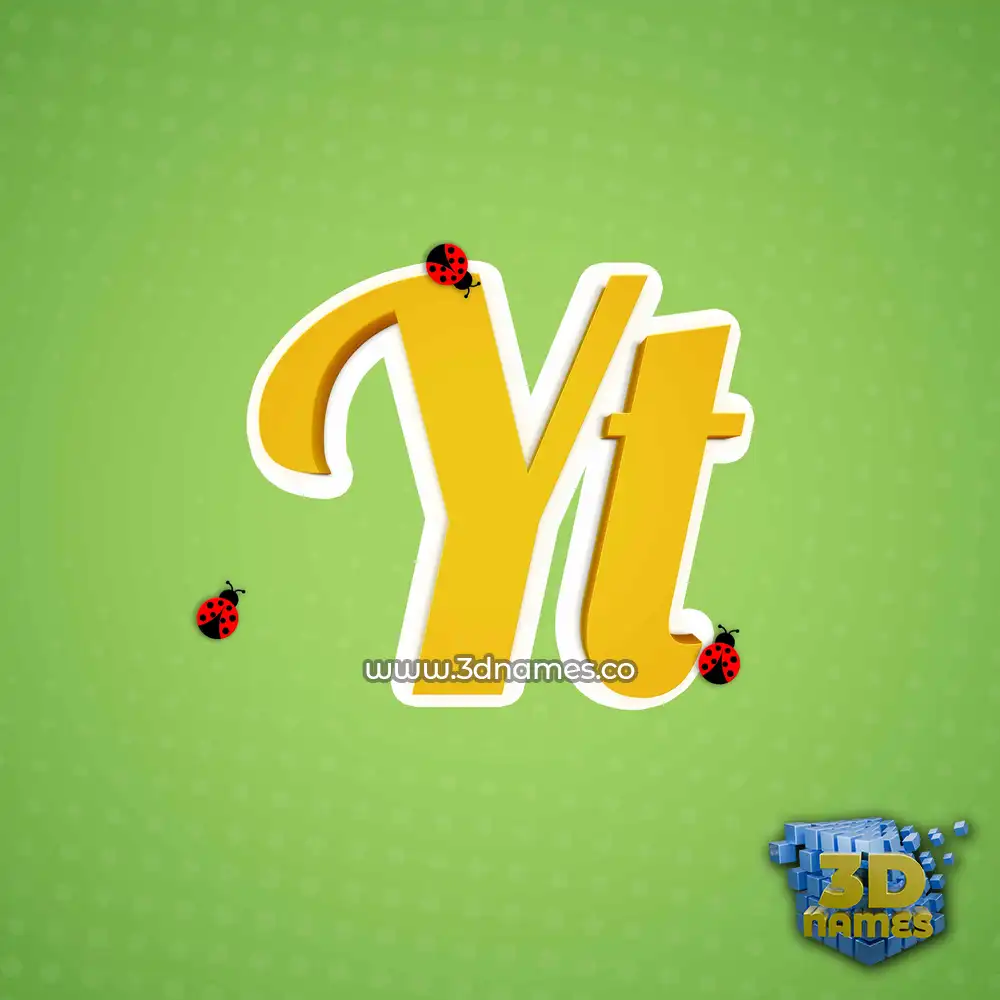 yt in Ladybugs style - 3D name wallpaper