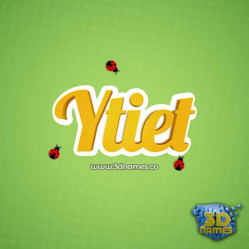 ytiet in Ladybugs style - 3D name wallpaper