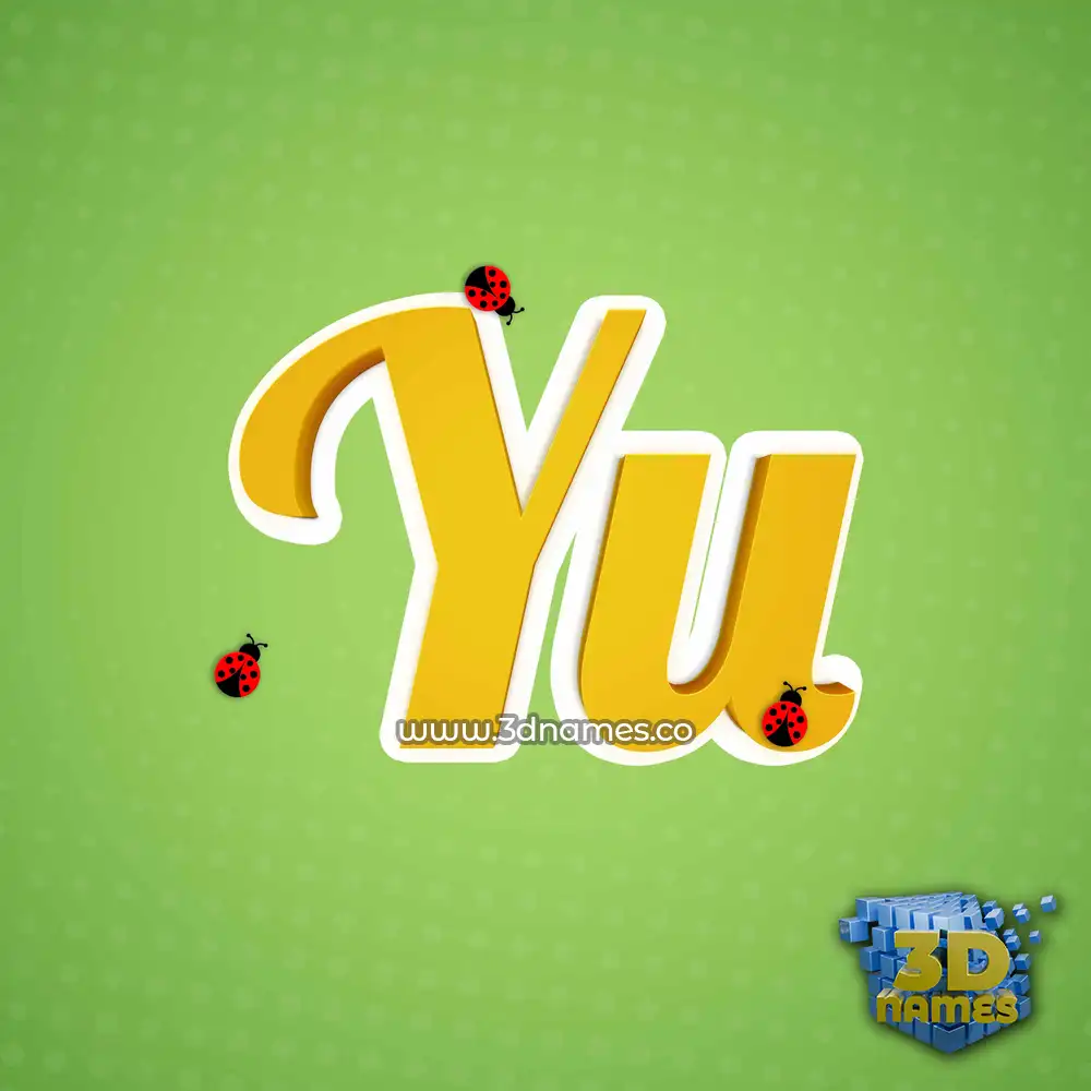 yu in Ladybugs style - 3D name wallpaper