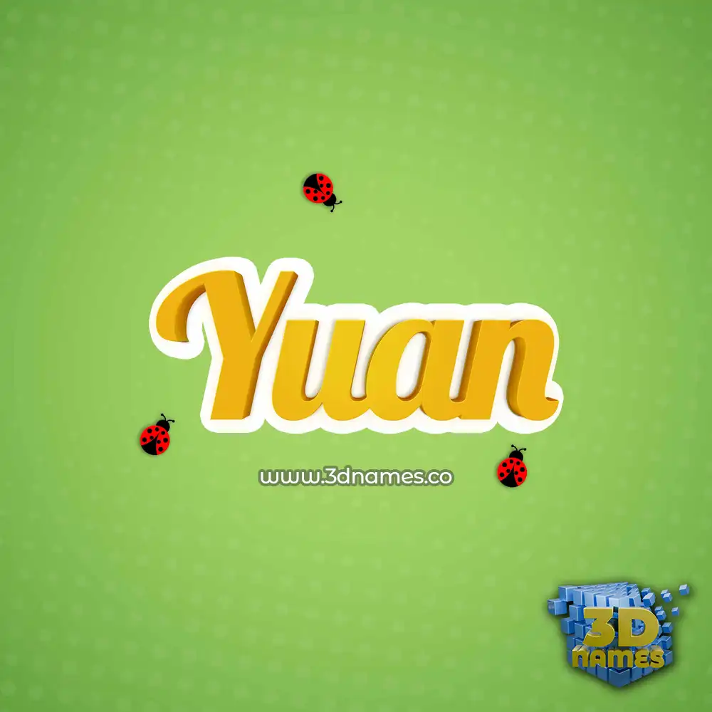 yuan in Ladybugs style - 3D name wallpaper