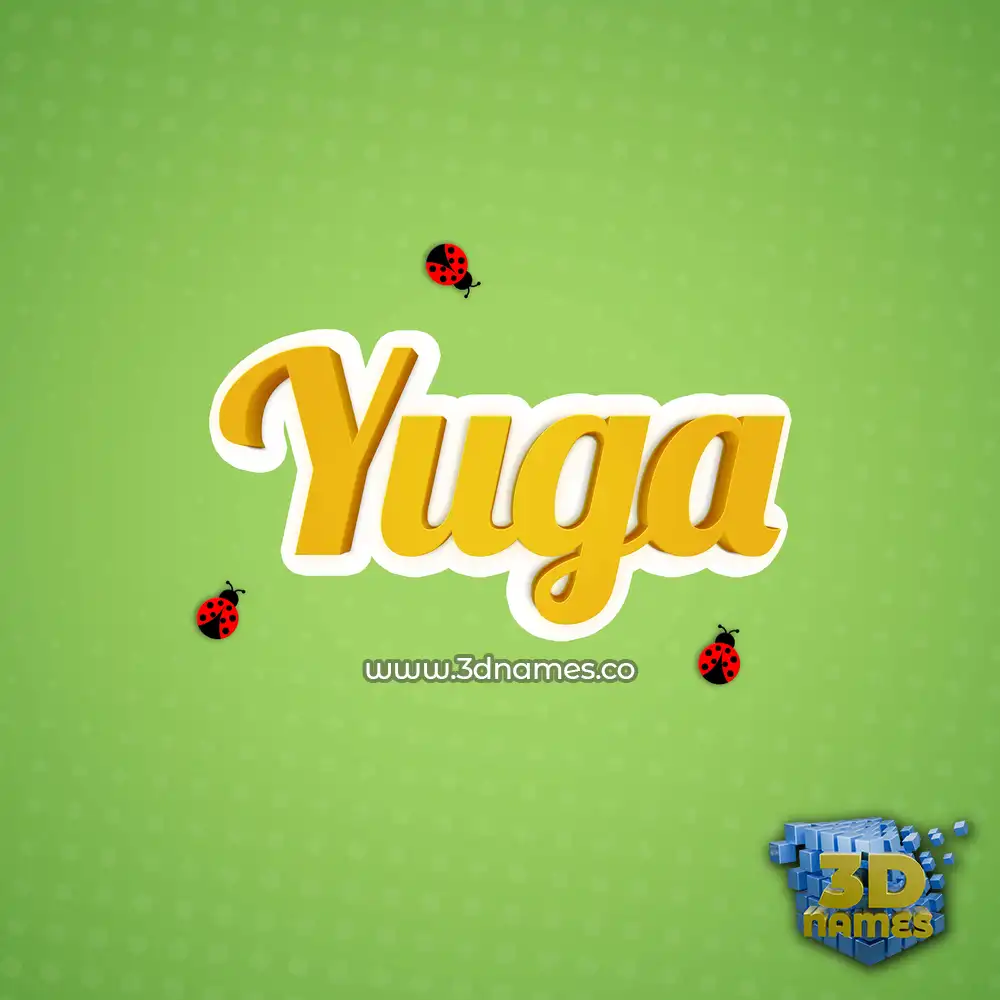 yuga in Ladybugs style - 3D name wallpaper