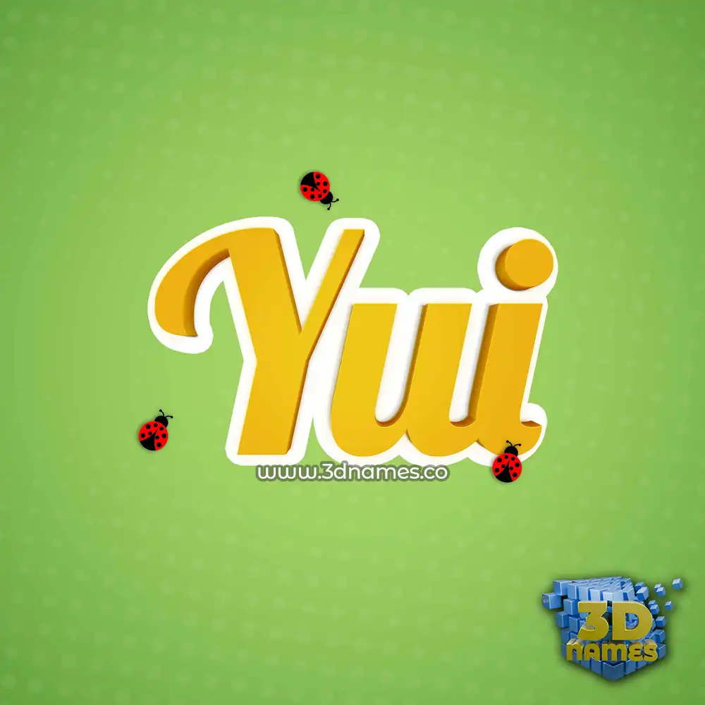 yui in Ladybugs style - 3D name wallpaper