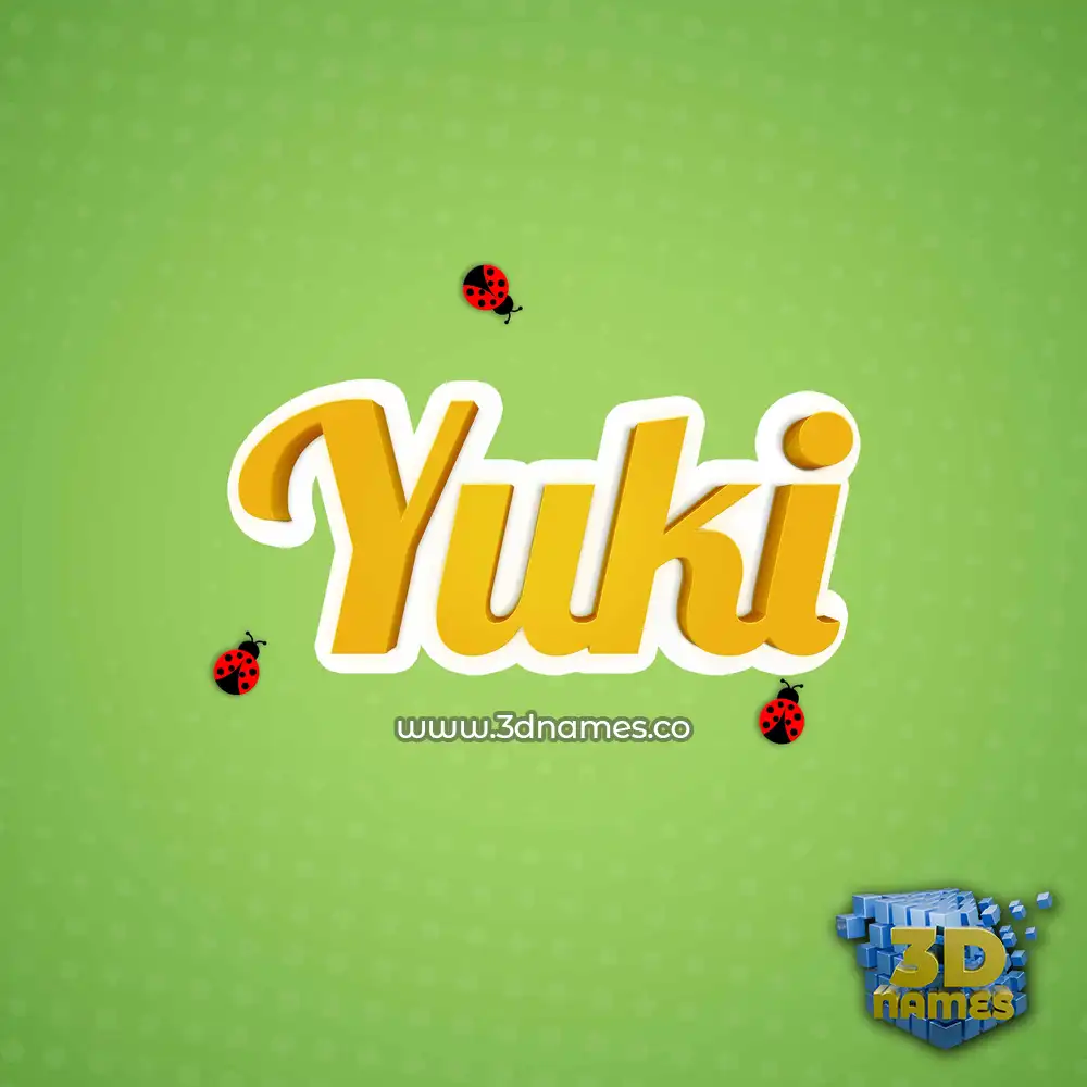 yuki in Ladybugs style - 3D name wallpaper