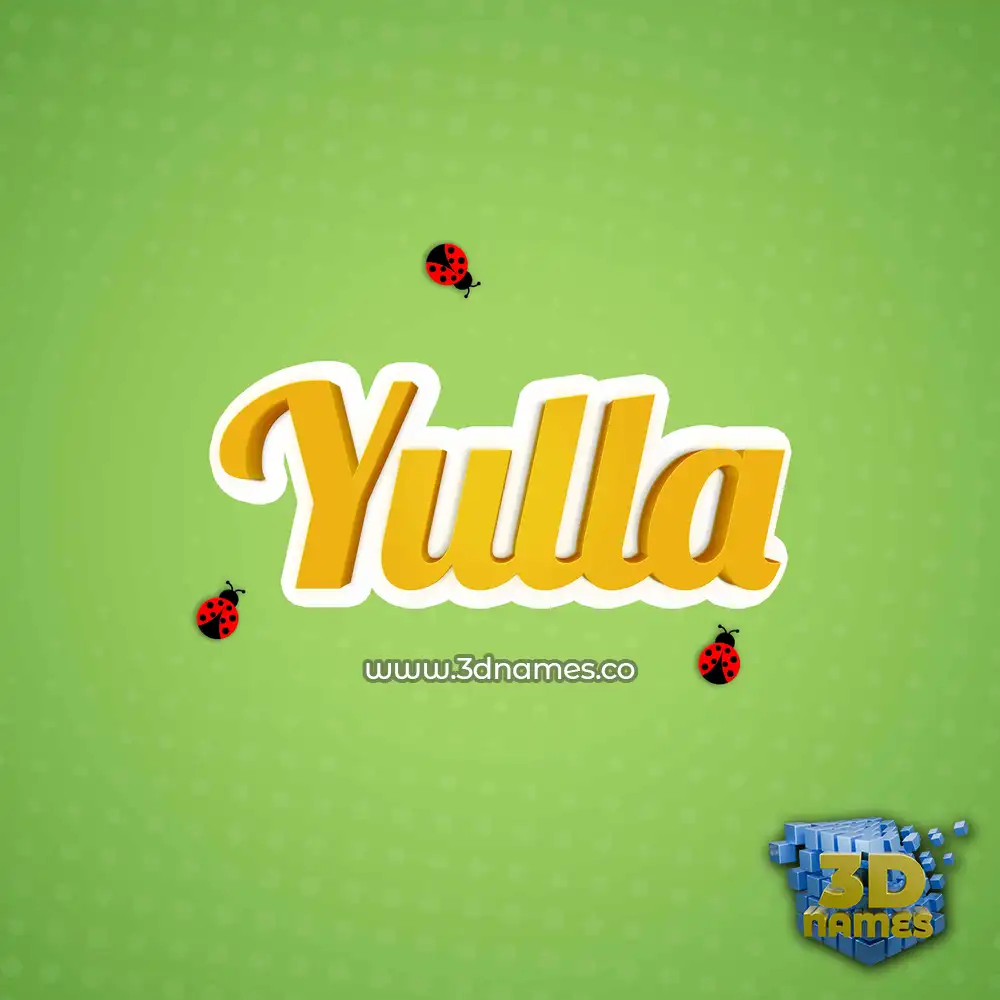 yulla in Ladybugs style - 3D name wallpaper