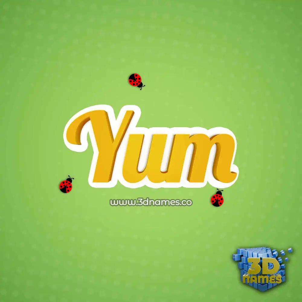 yum in Ladybugs style - 3D name wallpaper