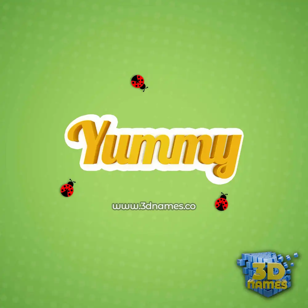 yummy in Ladybugs style - 3D name wallpaper