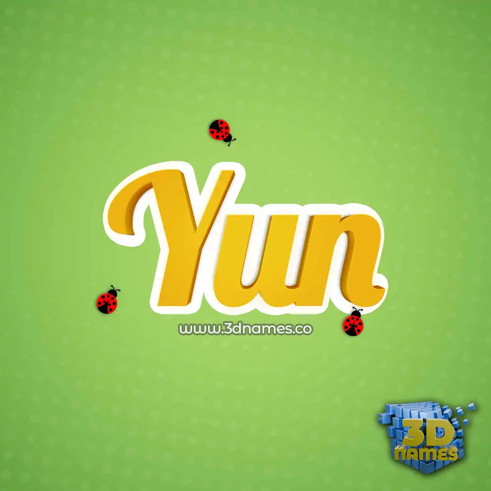 yun in Ladybugs style - 3D name wallpaper