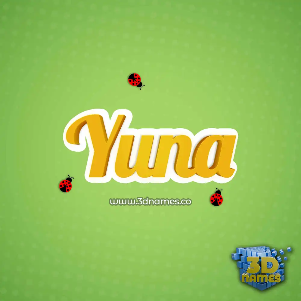 yuna in Ladybugs style - 3D name wallpaper