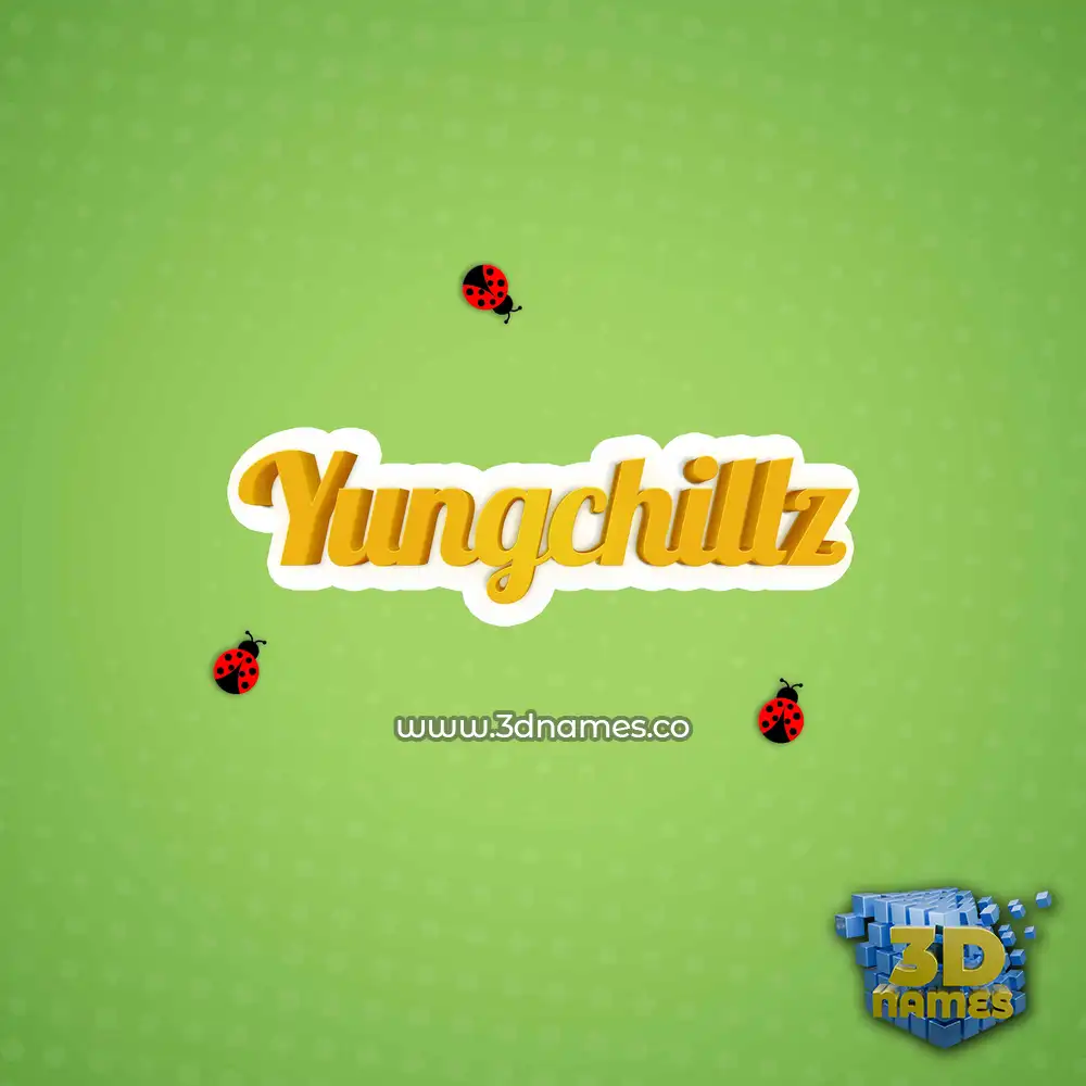 yungchillz in Ladybugs style - 3D name wallpaper