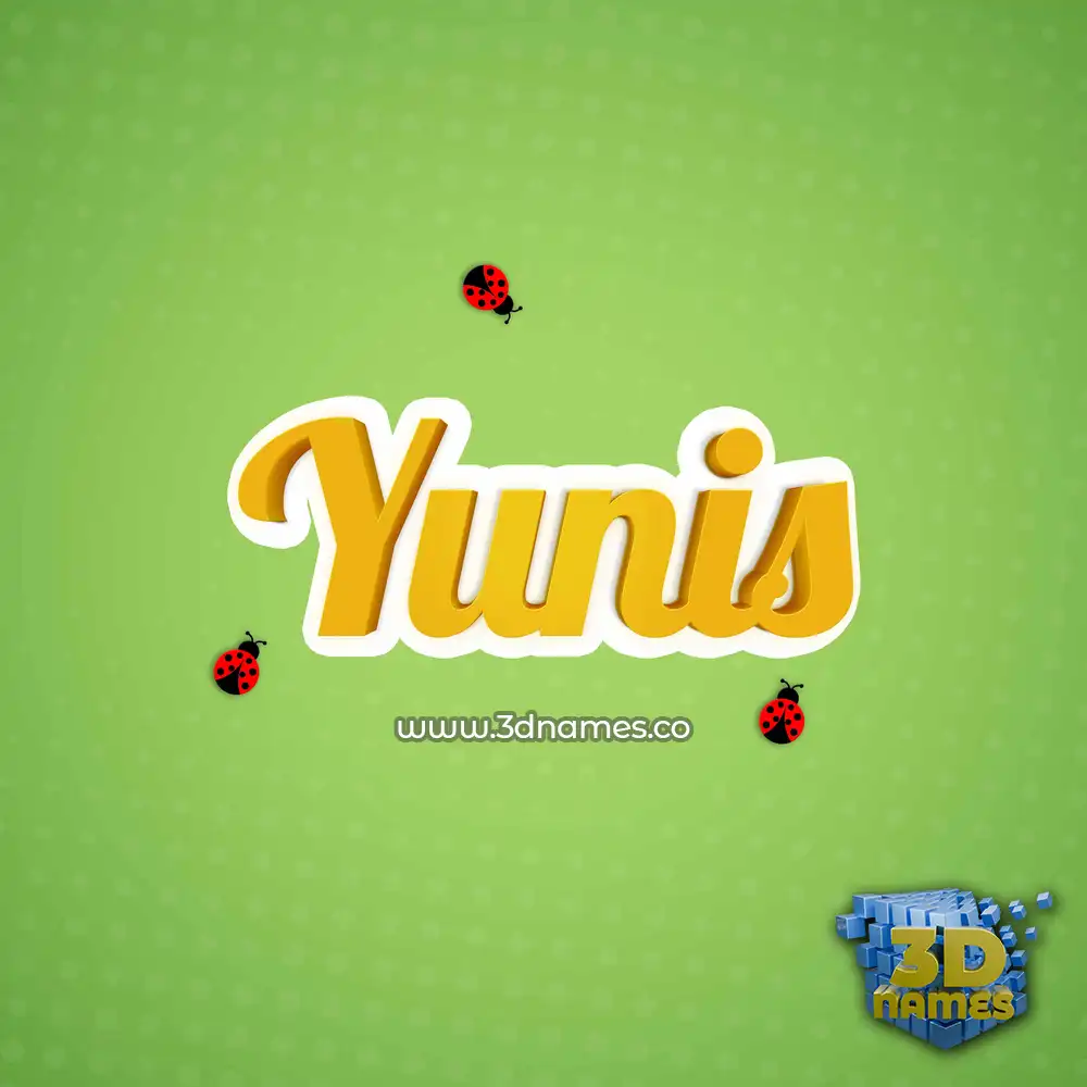 yunis in Ladybugs style - 3D name wallpaper