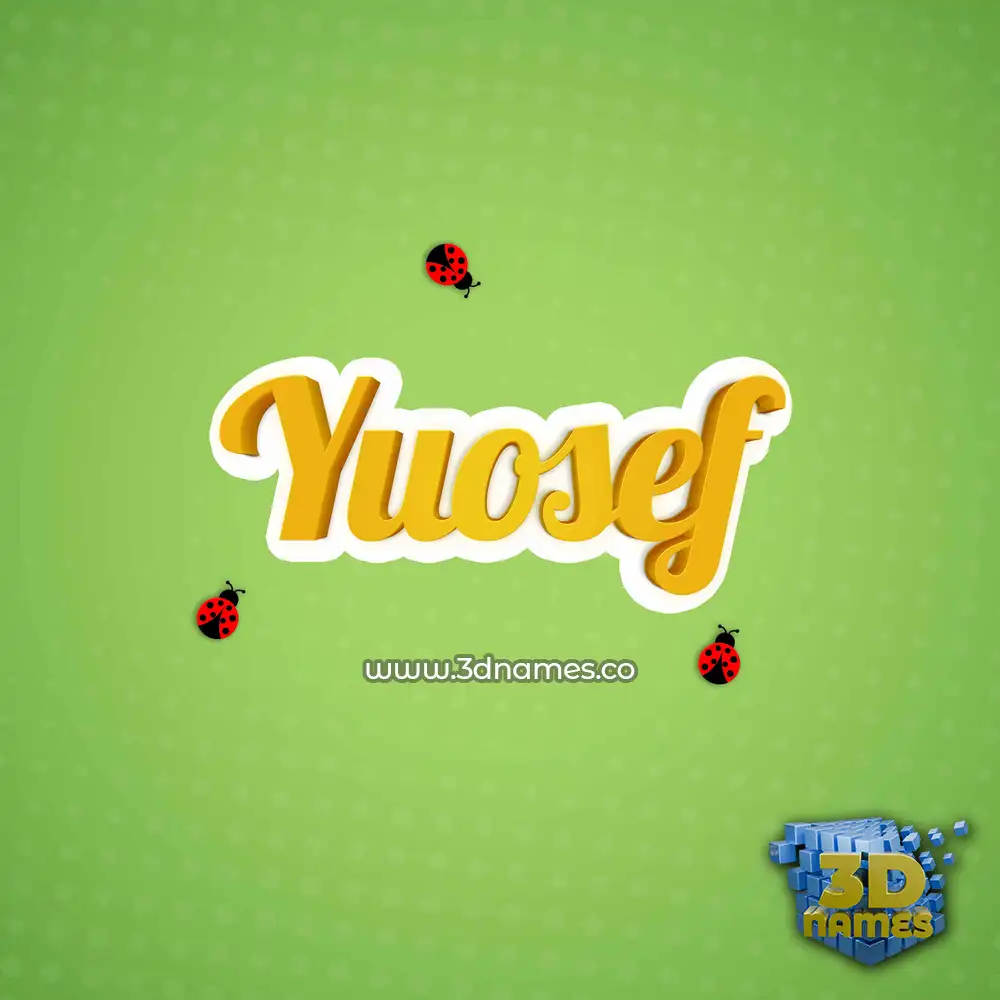yuosef in Ladybugs style - 3D name wallpaper