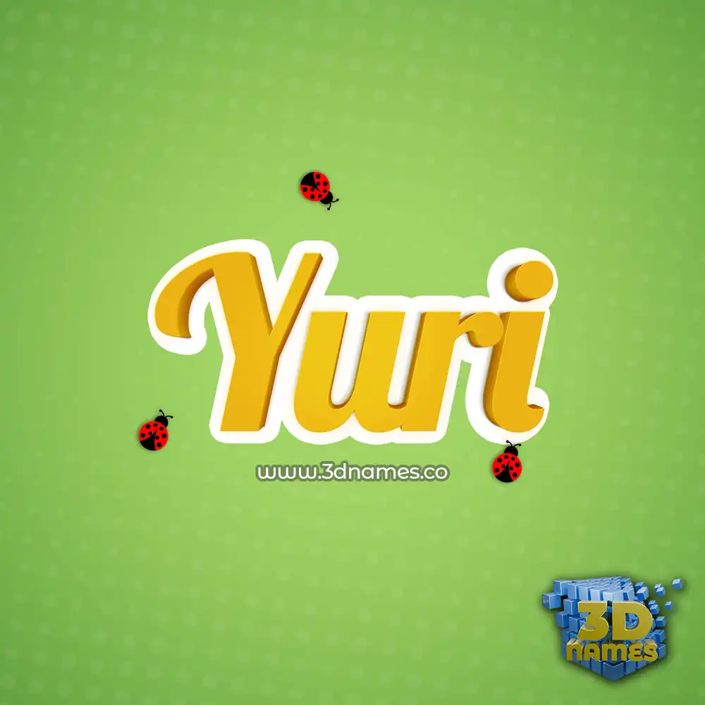 yuri in Ladybugs style - 3D name wallpaper