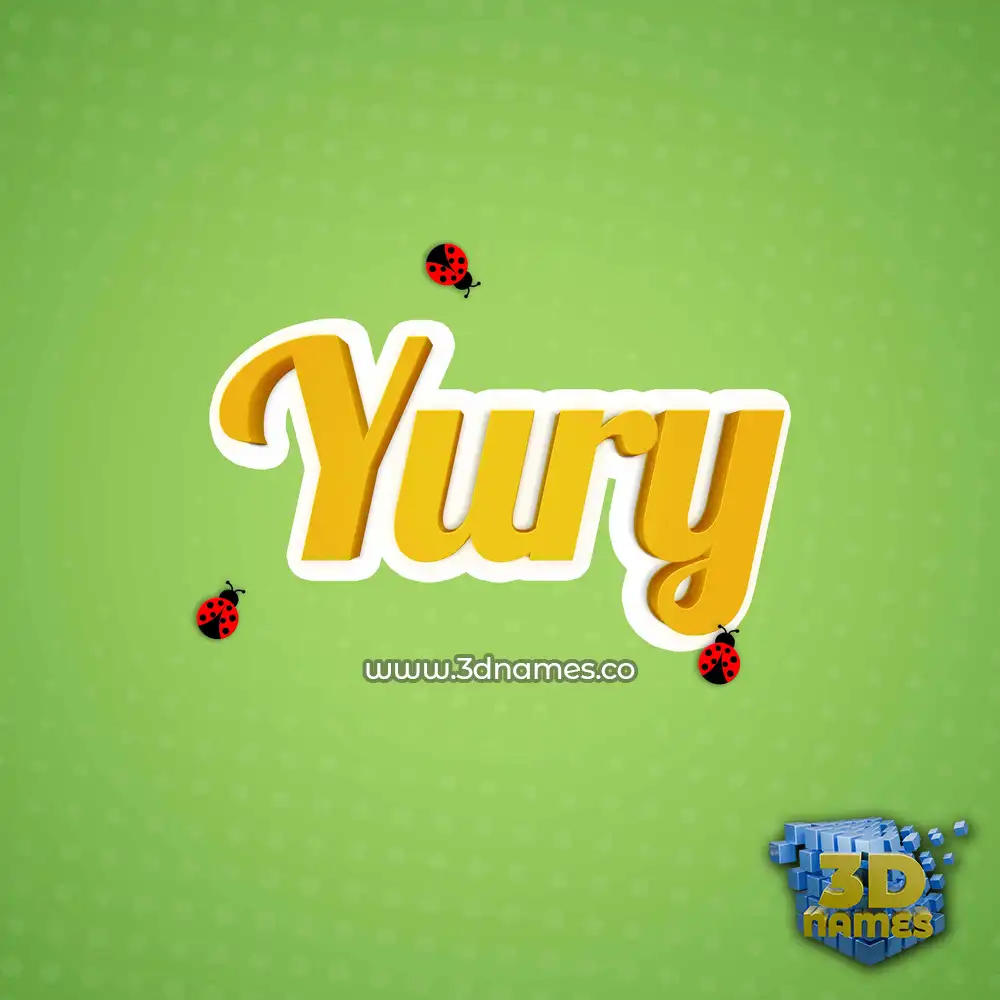 yury in Ladybugs style - 3D name wallpaper