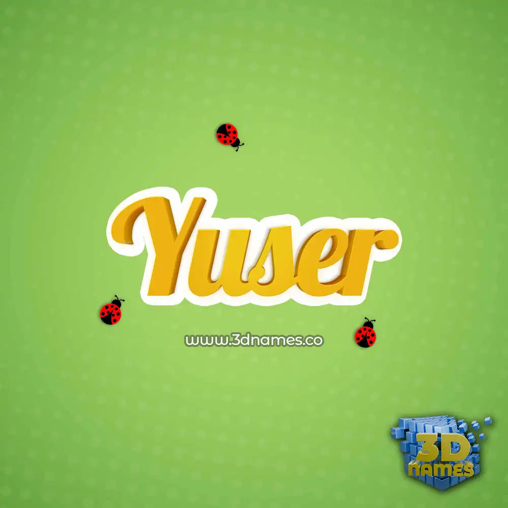 yuser in Ladybugs style - 3D name wallpaper