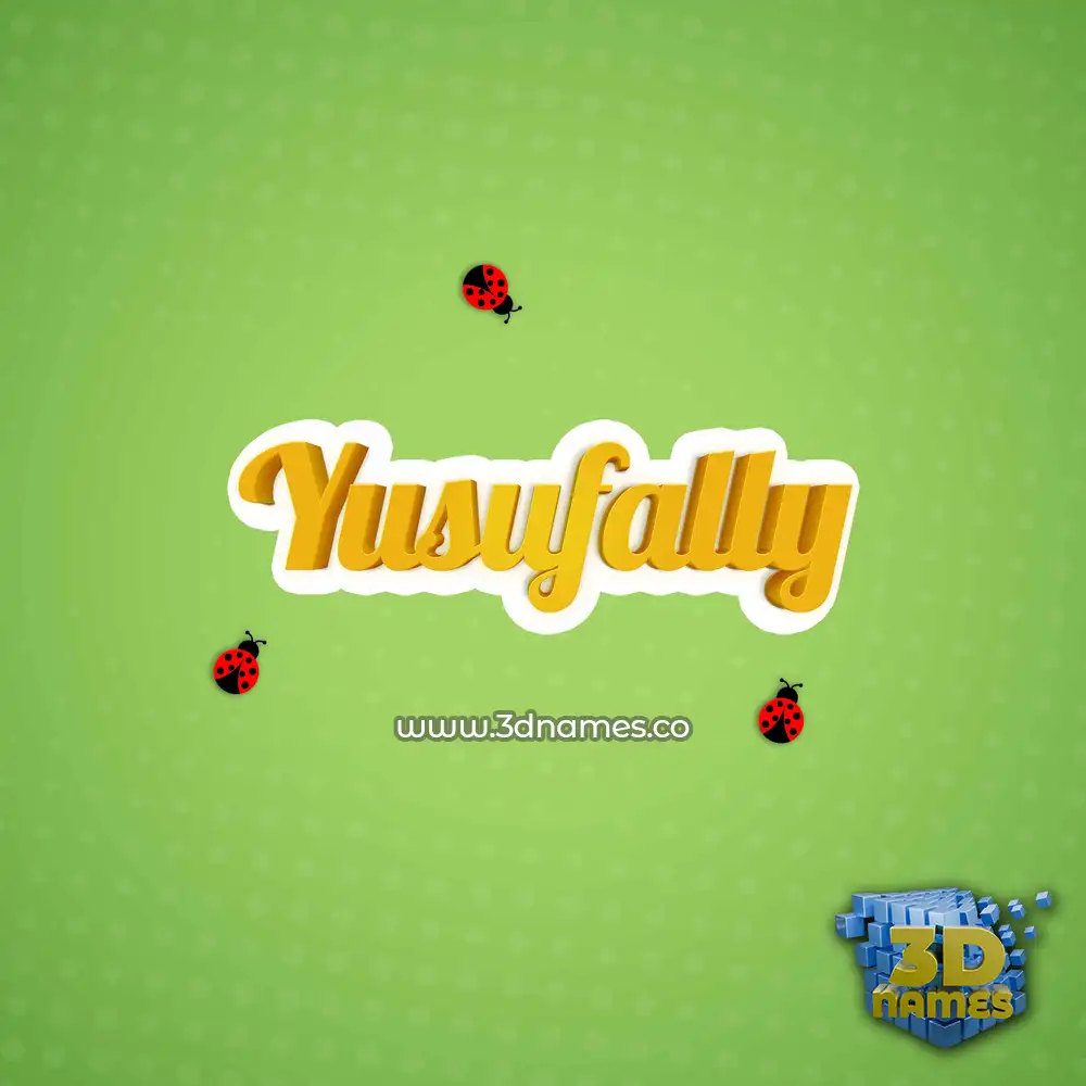 yusufally in Ladybugs style - 3D name wallpaper