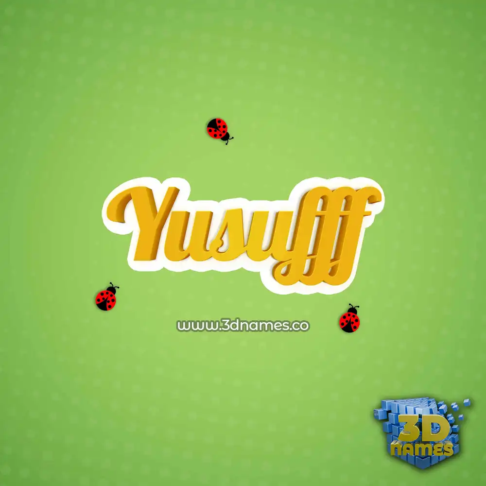 yusufff in Ladybugs style - 3D name wallpaper