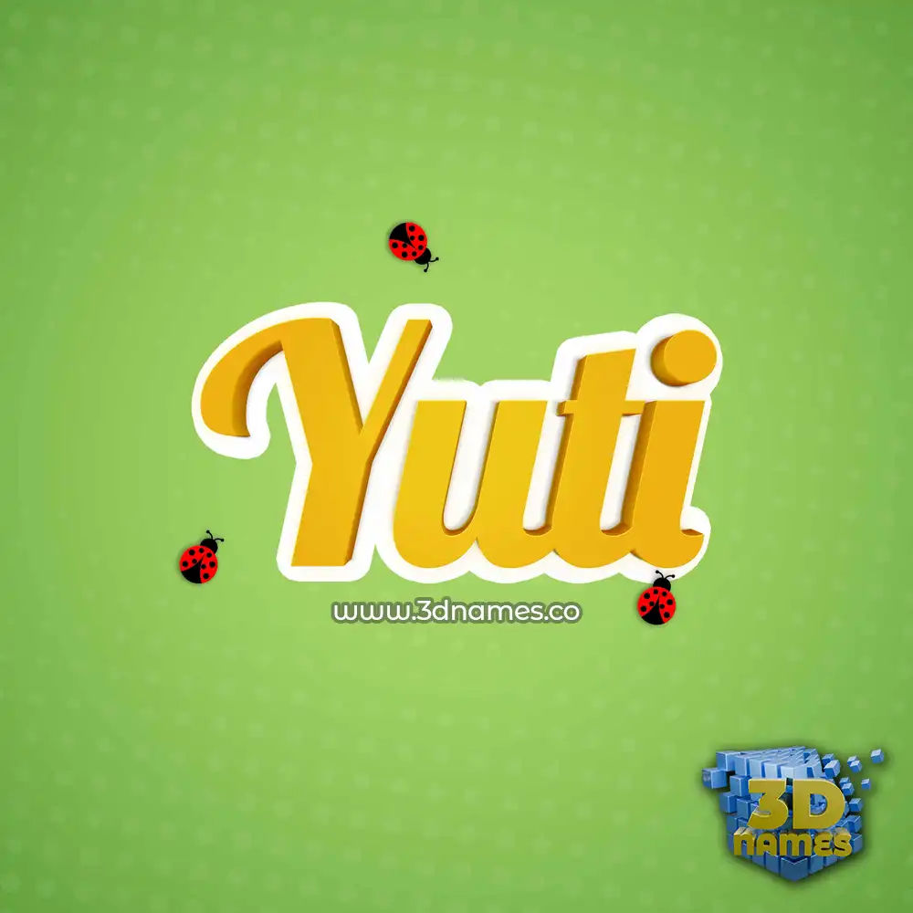 yuti in Ladybugs style - 3D name wallpaper