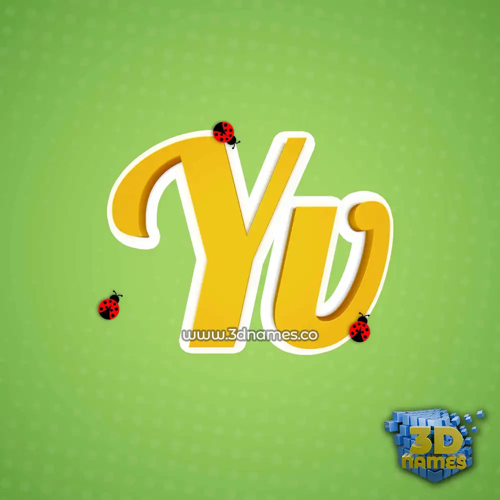 yv in Ladybugs style - 3D name wallpaper