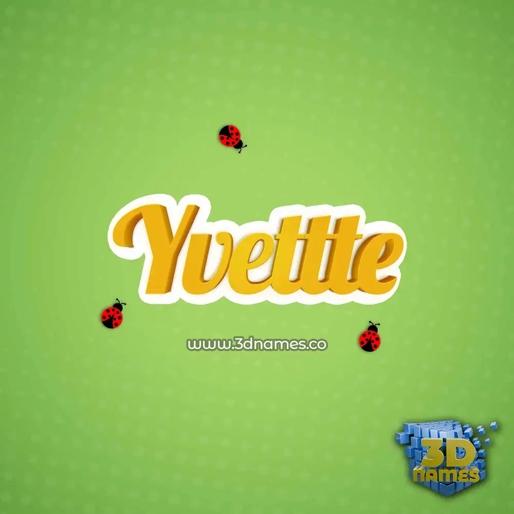 yvettte in Ladybugs style - 3D name wallpaper