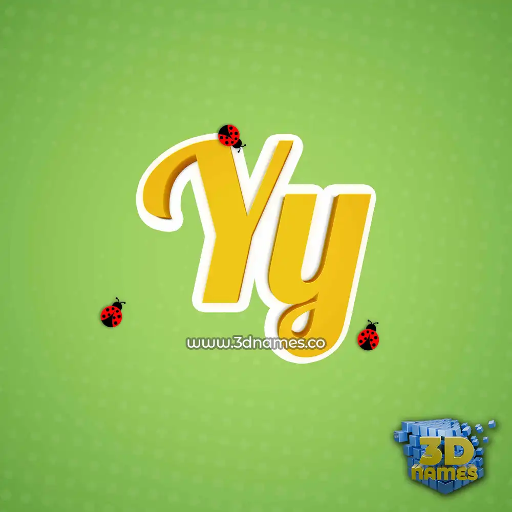yy in Ladybugs style - 3D name wallpaper